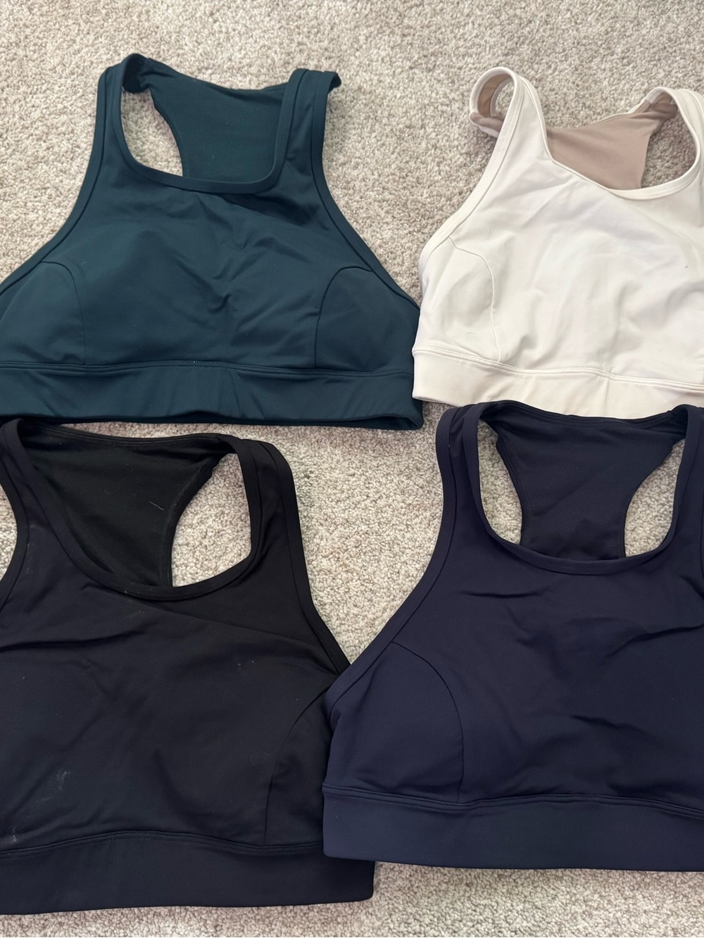 lululemon Athletica Racerback Sports Bras - Teal, Cream, Black, Navy